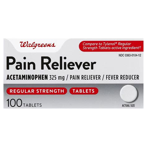 acetaminophen (500mg). . Walgreens acetaminophen 325 mg